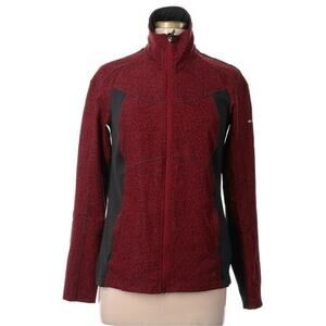 Womens Columbia Track Jacket Size Medium Red Black Full Zip Stretch